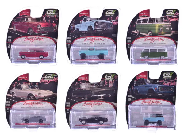 "Barrett-Jackson" Series 16 Set of 6 Cars 1/64 Diecast Model Cars by Greenlight #1