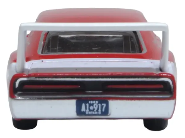 1969 Dodge Charger Daytona Red with White Stripe 1/87 (HO) Scale Diecast Model Car by Oxford Diecast #4
