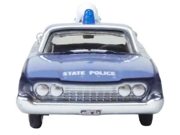 1960 Ford Fairlane Sedan "Massachusetts State Police Radar Car" Blue Two-Tone 1/87 (HO) Scale Diecast Model Car by Oxford Diecast #3