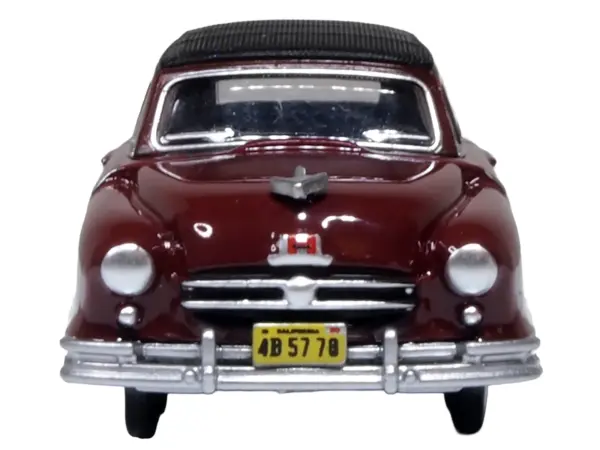 1950 Nash Rambler Custom Landau Convertible (Closed) Sunset Maroon with Black Top 1/87 (HO) Scale Diecast Model Car by Oxford Diecast #3