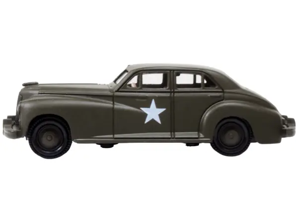 1942 Packard Clipper Touring Sedan "US Army Staff Car" Olive Drab 1/87 (HO) Scale Diecast Model Car by Oxford Diecast #3