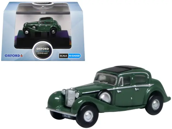 Jaguar SS RHD (Right Hand Drive) Suede Green with Black Top 1/148 (N) Scale Diecast Model Car by Oxford Diecast #1