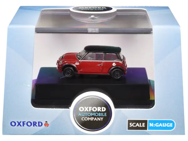 Mini Cooper S RHD (Right Hand Drive) Chili Red with Black Top 1/148 (N) Scale Diecast Model Car by Oxford Diecast #3