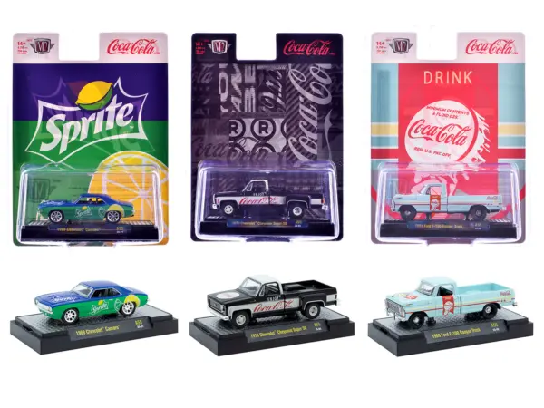"Sodas" Set of 3 pieces Release 55 Limited Edition to 10000 pieces Worldwide 1/64 Diecast Model Cars by M2 Machines #1