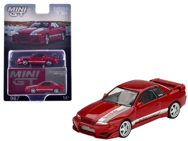 Nissan Skyline GT-R (R32) RHD (Right Hand Drive) "Veilside Combat C-I" Gem Red Metallic Limited Edition 1/64 Diecast Model Car by Mini GT #1