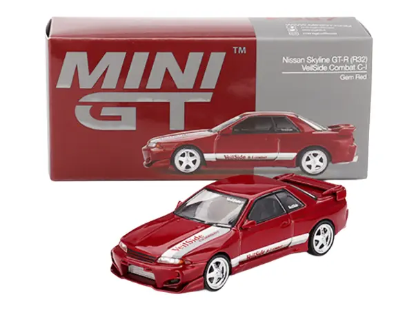 Nissan Skyline GT-R (R32) RHD (Right Hand Drive) "Veilside Combat C-I" Gem Red Metallic Limited Edition 1/64 Diecast Model Car by Mini GT #4