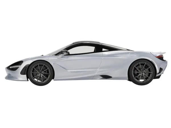 McLaren 750S Ice Silver Metallic with Black Top 1/18 Model Car by Top Speed #3