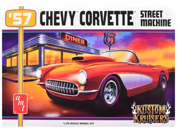 Skill 2 Model Kit 1957 Chevrolet Corvette Street Machine "Kustom Kruisers" Series 1/25 Scale Model by AMT #1