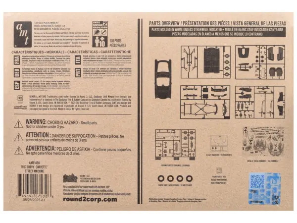 Skill 2 Model Kit 1957 Chevrolet Corvette Street Machine "Kustom Kruisers" Series 1/25 Scale Model by AMT #4