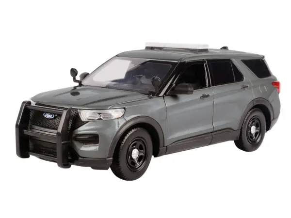 2022 Ford Police Interceptor Utility Unmarked Gray Metallic "Builder's Kit" "Law Enforcement and Public Service" Series 1/24 Diecast Model Car by Motormax #3