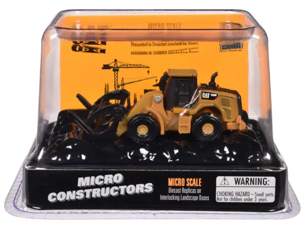 CAT Caterpillar 950M Wheel Loader (Log Fork Version) Yellow "Micro-Constructor" Series Diecast Model by Diecast Masters #1
