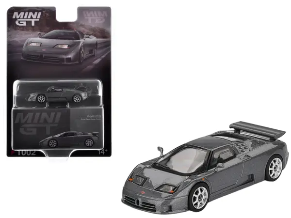 Bugatti EB110 Super Sport Grigio Scuro Dark Gray Metallic Limited Edition 1/64 Diecast Model Car by Mini GT #1