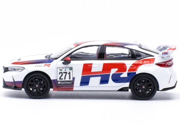 Honda Civic Type R FL5 "HRC - Honda Racing" White with Graphics 1/64 Diecast Model Car by Pop Race #3
