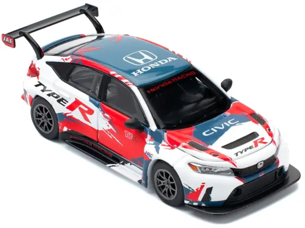 Honda Civic Type R TCR "Presentation" White with Graphics 1/64 Diecast Model Car by Pop Race #5