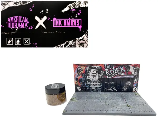 "American Diorama X INK BMBRS - LA Lowrider" Street Art Diorama for 1/64 Scale Models by American Diorama #1