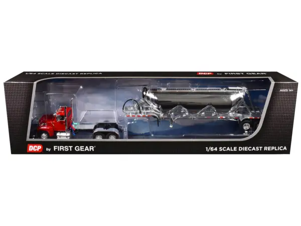 Ford LTL 9000 Day Cab with Heil Pneumatic Tank Trailer Heil Red 1/64 Diecast Model by DCP/First Gear #3