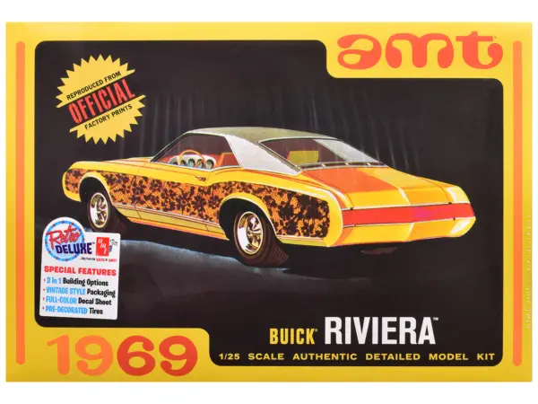 Skill 2 Model Kit 1969 Buick Riviera 1/25 Scale Model by AMT #1
