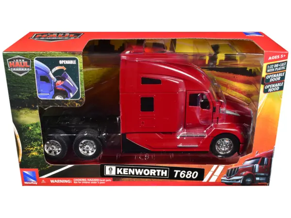 Kenworth T680 Truck Tractor Red "Long Haul Truckers" Series 1/32 Diecast Model by New Ray #1