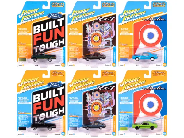 "Classic Gold Collection" 2025 Release 2 Set of 6 Cars 1/64 Diecast Model Cars by Johnny Lightning #1