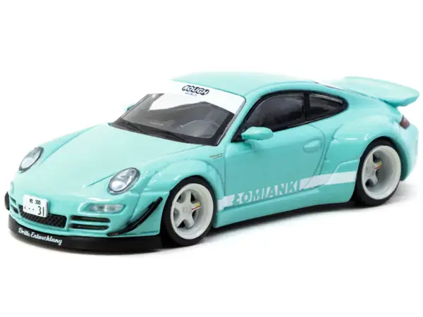 RWB 997 "Lomianki" Light Blue with White Stripes "Hobby64" Series 1/64 Diecast Model Car by Tarmac Works #2