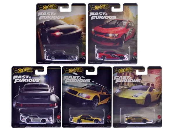 "Fast & Furious" 2025 5 piece Set M Diecast Model Cars by Hot Wheels #1