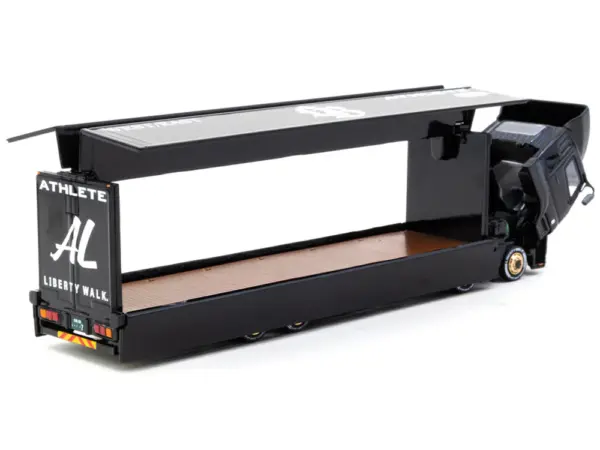 Mitsubishi Fuso Super Great Truck RHD (Right Hand Drive) with Transporter "Liberty Walk" Black "Truck64" Series 1/64 Diecast Model Car by Tarmac Works #2