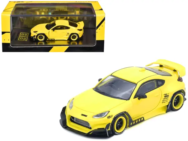 Toyota GR86 "Pandem" RHD (Right Hand Drive) Yellow 1/64 Diecast Model Car by Inno Models #1