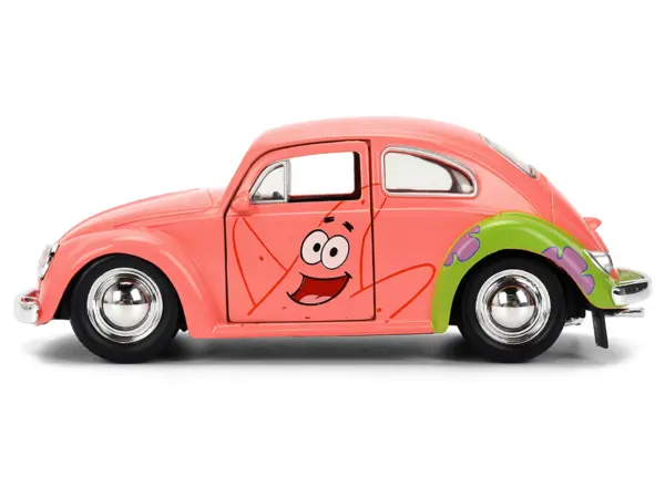 1959 Volkswagen Beetle "Patrick Star" Livery Pink "SpongeBob SquarePants" (1999-Current) TV Series "Hollywood Rides" Series 1/32 Diecast Model Car by Jada #3