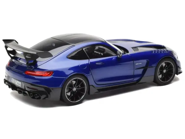 2021 Mercedes-Benz AMG GT Black Series Blue Metallic with Carbon Top and Hood Stripes 1/18 Diecast Model Car by Norev #5