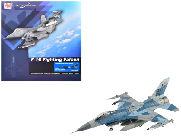 Lockheed F-16C Fighting Falcon Fighter Aircraft "86-0335 Blue Splinter 354th Wing 18th AGRS Eielson AFB" (2018) United States Air Force "Air Power Series" 1/72 Diecast Model by Hobby Master #1