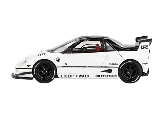 Mazda AZ-1 Liberty Walk LB40 RHD (Right Hand Drive) White with Black Top "2024 Tokyo Auto Salon" Limited Edition 1/64 Diecast Model Car by Mini GT #2