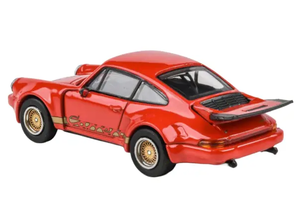 Porsche 911 Carrera RSR 3.0 Guards Red with Gold Stripes and Wheels 1/64 Diecast Model Car by Paragon Models #4