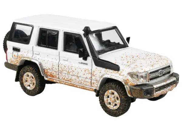 2014 Toyota Land Cruiser 76 White (Dirty Off Road Effect) 1/64 Diecast Model Car by Paragon Models #4
