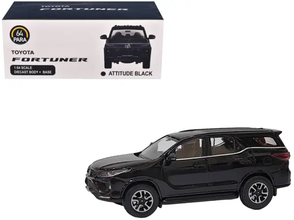 2023 Toyota Fortuner Attitude Black 1/64 Diecast Model Car by Paragon Models #1