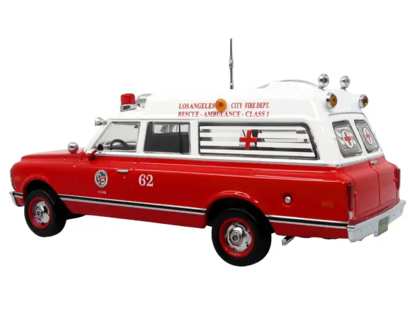 1969 Chevrolet C-10 Ambulance "Los Angeles City Fire Department" Red and White "5 Alarm" Series Limited Edition 1/50 Diecast Model by Iconic Replicas #3