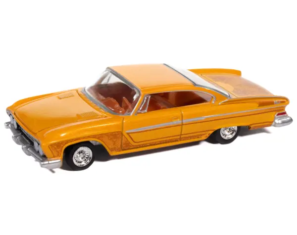 1961 Dodge Dart Phoenix Lowrider Mango Smoothie Metallic with Graphics and Orange Interior "Vintage Muscle" Series 1/64 Diecast Model Car by Auto World #3