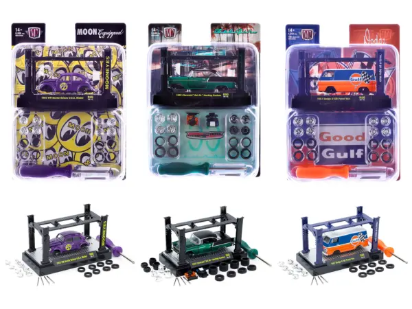 Model Kit 3 piece Car Set Release 80 Limited Edition to 9600 pieces Worldwide 1/64 Diecast Model Cars by M2 Machines #1