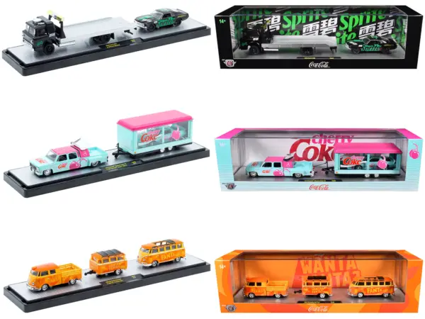 Auto Haulers "Soda" Set of 3 pieces Release 40 Limited Edition to 8200 pieces Worldwide 1/64 Diecast Model Cars by M2 Machines #1