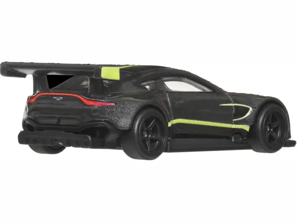 Aston Martin Vantage GTE Dark Gray Metallic with Lime Green Stripes "Euro Speed" Series Diecast Model Car by Hot Wheels #3