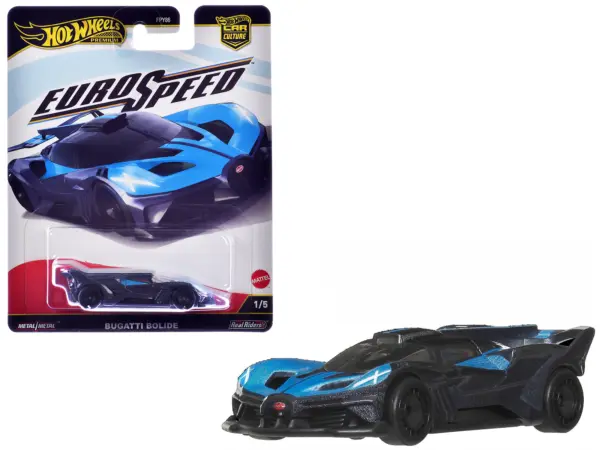 Bugatti Bolide Blue and Dark Blue Metallic "Euro Speed" Series Diecast Model Car by Hot Wheels #1