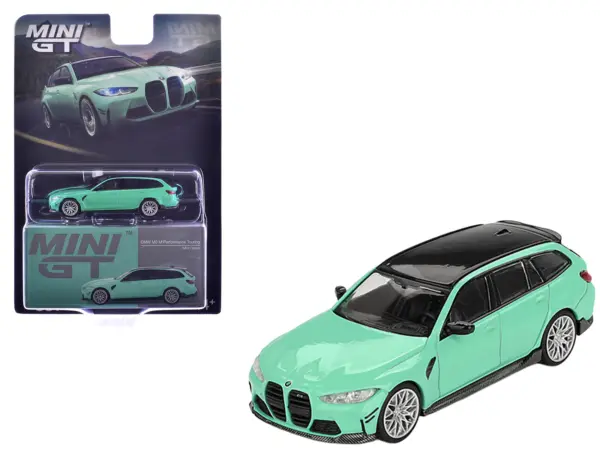 BMW M3 M Performance Touring Mint Green with Black Top Limited Edition 1/64 Diecast Model Car by Mini GT #1