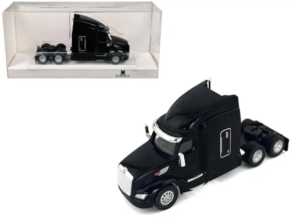 Peterbilt 579 Sleeper Cab Black 1/87 (HO) Plastic Model Car by HO Logistics #1
