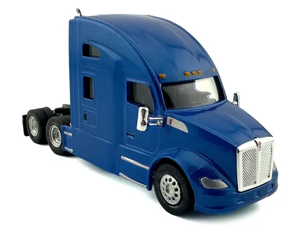 Kenworth T680 Sleeper Cab Blue Metallic 1/87 (HO) Plastic Model Car by HO Logistics #2