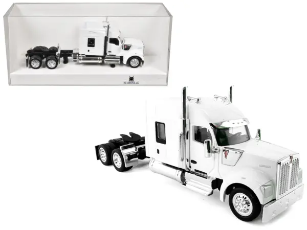 Kenworth W990 with Stand Up Sleeper Cab White 1/87 (HO) Plastic Model Car by HO Logistics #1