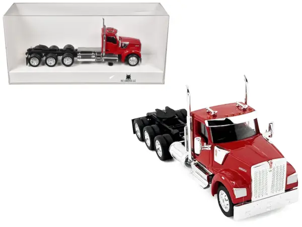 Kenworth W990 3-Axel Day Cab Red 1/87 (HO) Plastic Model Car by HO Logistics #1