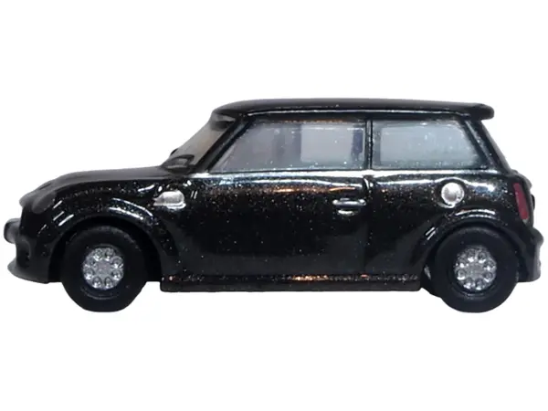 Mini Cooper S RHD (Right Hand Drive) Midnight Black with Silver Stripes 1/148 (N) Scale Diecast Model Car by Oxford Diecast #2