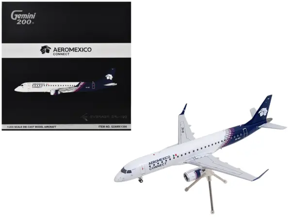 Embraer ERJ-190 Commercial Aircraft "Aeromexico Connect" (XA-IAC) White with Blue Tail "Gemini 200" Series 1/200 Diecast Model Airplane by GeminiJets #1