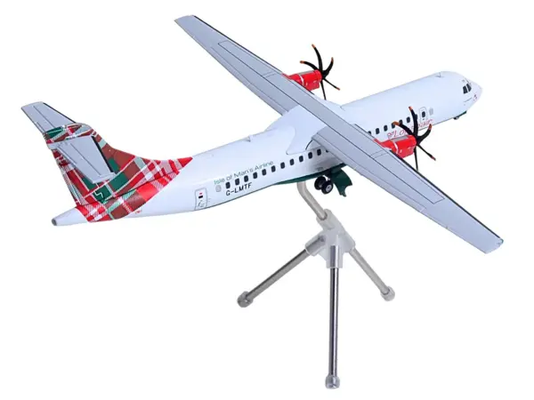 ATR 72-600 Commercial Aircraft "Loganair - Isle of Man's Airline" (G-LMTF) White with Green and Red Plaid Tail "Gemini 200" Series 1/200 Diecast Model Airplane by GeminiJets #4