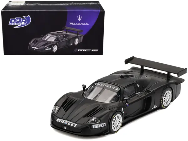 Maserati MC12 Competizione "Test Fiorano 2004" Matt Black 1/64 Diecast Model Car by BBR #1