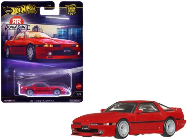 1989 Toyota Supra RHD (Right Hand Drive) Red "Ronin Run II" Series Diecast Model Car by Hot Wheels #1